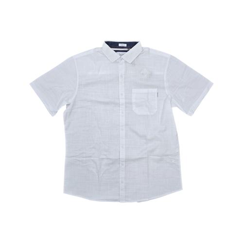 CAMISA MANGA CORTA TALLA 2XL - RF - COD11 - LINO BIARRITZ - CUELLO FRANCES - BLANCO