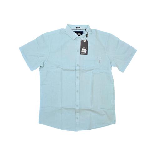 CAMISA MANGA CORTA TALLA L - RF - COD11 - CAPRI LLANA - CUELLO FRANCES - CELESTE