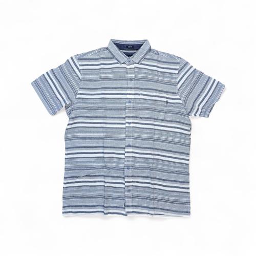 CAMISA MANGA CORTA TALLA 2XL - RF - COD11 - CURCUMA LIGTH - CUELLO FRANCES - AZUL/BLANCO