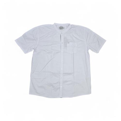 CAMISA MANGA CORTA TALLA 6XL - RF - COD36 - CLASSIC DEFAULT - CUELLO CHINO/MAO - BLANCO