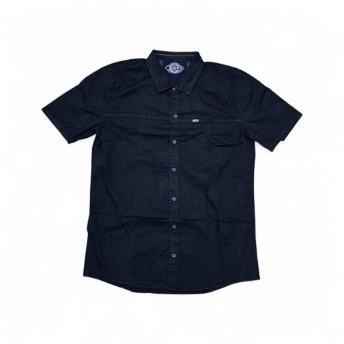 CAMISA MANGA CORTA TALLA XL - RF - COD36 - CLASSIC DEFAULT - CUELLO FRANCES - AZUL MARINO