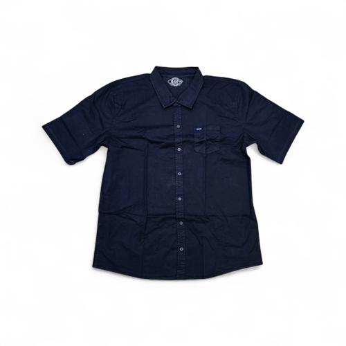 CAMISA MANGA CORTA TALLA 5XL - RF - COD36 - CLASSIC DEFAULT - CUELLO FRANCES - AZUL MARINO