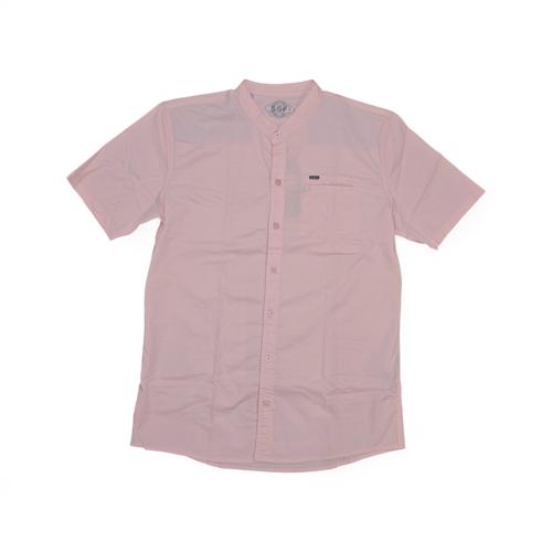 CAMISA MANGA CORTA TALLA S - SF36 - CUELLO CHINO/MAO - ROSADO/BOLSILLO PERDIDO/IMP. 3D