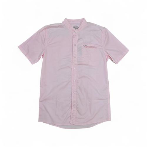 CAMISA MANGA CORTA TALLA S - SF36 - CUELLO CHINO/MAO - ROSADA/BOLSILLO PERDIDO/IMP. 3D DIFERENTE