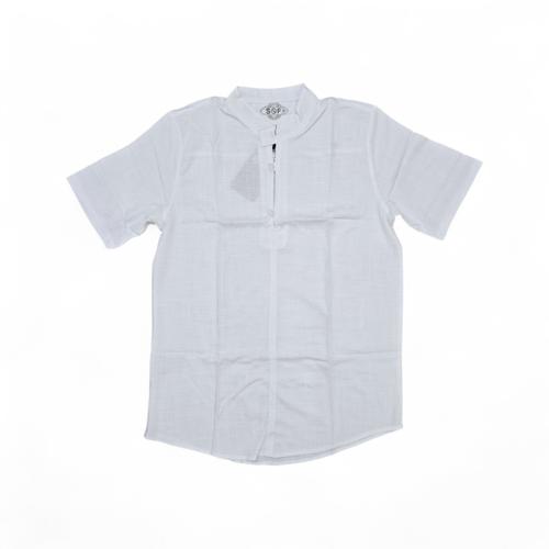 CAMISA MANGA CORTA TALLA 3XL - RF - COD36 - CLASSIC DEFAULT - CUELLO CHINO/MAO - BLANCO