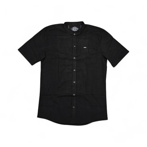 CAMISA MANGA CORTA TALLA XL - RF - COD36 - CLASSIC DEFAULT - CUELLO CHINO/MAO - NEGRO