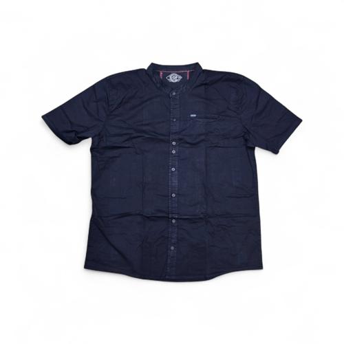 CAMISA MANGA CORTA TALLA 5XL - RF - COD36 - CLASSIC DEFAULT - CUELLO CHINO/MAO - AZUL MARINO