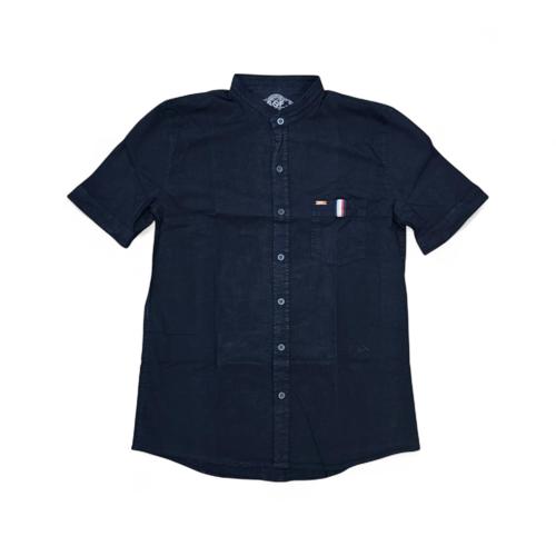 CAMISA MANGA CORTA TALLA XL - RF - COD36 - CLASSIC DEFAULT - CUELLO CHINO/MAO - AZUL MARINO