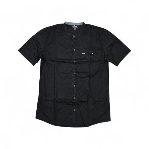 CAMISA MANGA CORTA TALLA L - RF - COD36 - CLASSIC DEFAULT - CUELLO CHINO/MAO - NEGRO