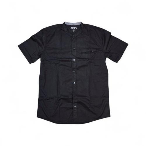CAMISA MANGA CORTA TALLA L - RF - COD36 - CLASSIC DEFAULT - CUELLO CHINO/MAO - NEGRO