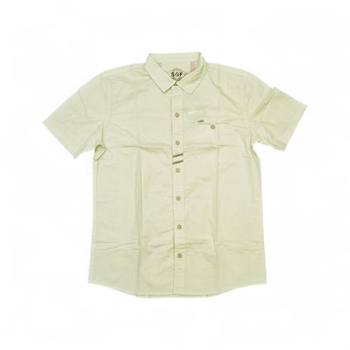 CAMISA MANGA CORTA TALLA M - RF - COD36 - CLASSIC DEFAULT - CUELLO FRANCES - BEIGE