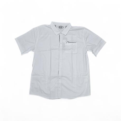CAMISA MANGA CORTA TALLA 5XL - RF - COD36 - CLASSIC DEFAULT - CUELLO FRANCES - BLANCO