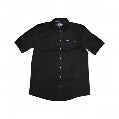 CAMISA MANGA CORTA TALLA 2XL - RF - COD36 - CLASSIC DEFAULT - CUELLO FRANCES - NEGRO