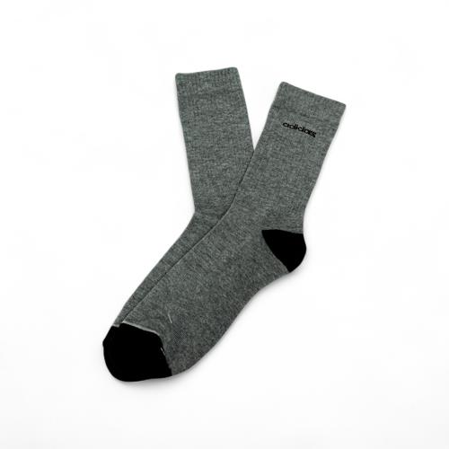 MEDIAS CAÑA ALTA TALLA 10-12 - SPORT - COD2 - BASIC - ELASTIC FRESH - PLOMO/NGRO/LETRAS PEQUEÑAS NEGRO