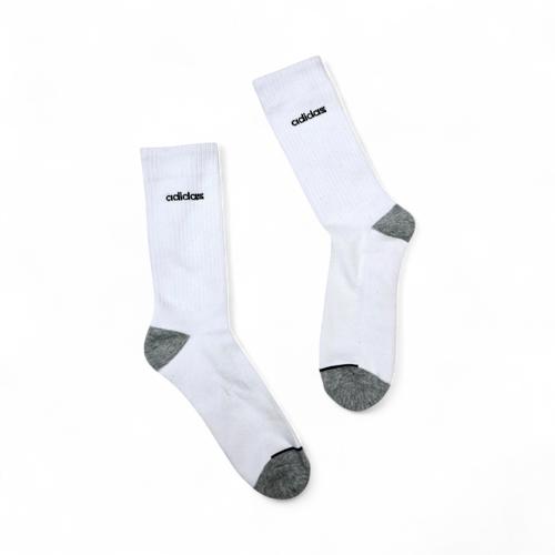 MEDIAS CAÑA ALTA TALLA 10-12 - SPORT - COD2 - BASIC - ELASTIC FRESH - BLANCO/GRIS/LETRAS NEGRAS