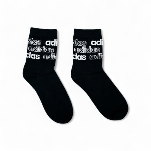 MEDIAS CAÑA ALTA TALLA 10-12 - SPORT - COD2 - BASIC - ELASTIC FRESH - NEGRO/LETRAS BLANCAS