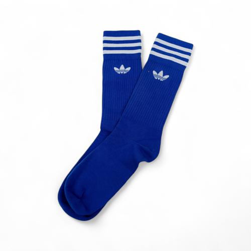 MEDIAS CAÑA ALTA TALLA 10-12 - SPORT - COD2 - BASIC - ELASTIC FRESH - AZUL/FRANJAS Y LOGO BLANCO