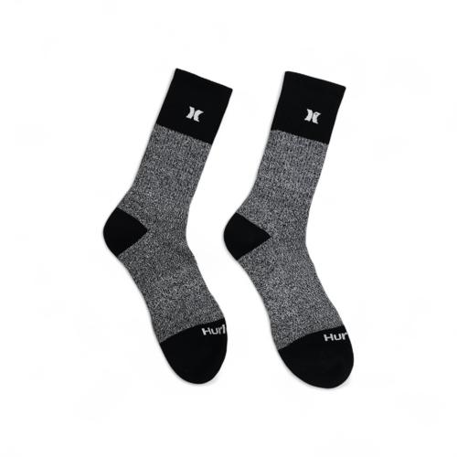 MEDIAS CAÑA ALTA TALLA 10-12 - SPORT - COD12 - BASIC - ELASTIC FRESH - GRIS JASPEADO/NEGRO/LETRAS BL