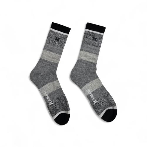 MEDIAS CAÑA ALTA TALLA 10-12 - SPORT - COD12 - BASIC - ELASTIC FRESH - GRIS JASPEADO/NEGRO/PLOMO OSCURO-CLARO/LETRAS BLANCAS