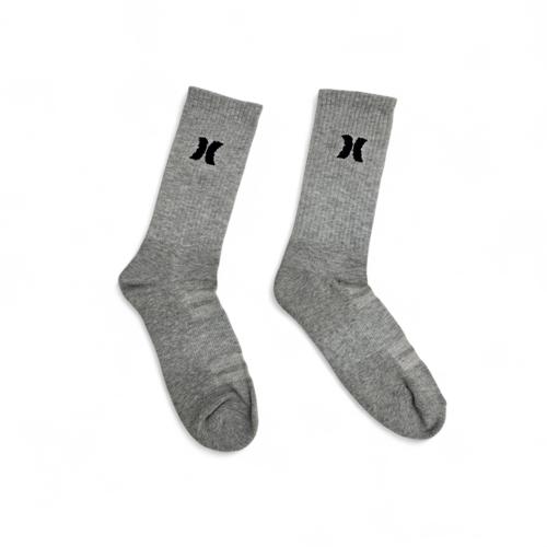 MEDIA CAÑA ALTA TALLA 10-12 - SPORT - COD12 - BASIC - ELASTIC FRESH - GRIS/NEGRO