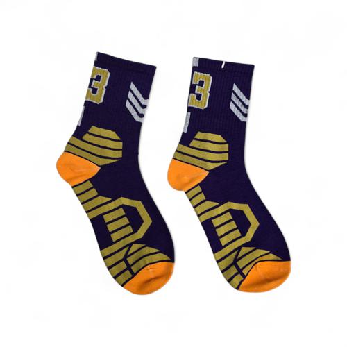 MEDIAS CAÑA ALTA TALLA 10-12 - SPORT - COD112 - BASIC - ELASTIC FRESH - MORADO/AMARILLO/BLANCO