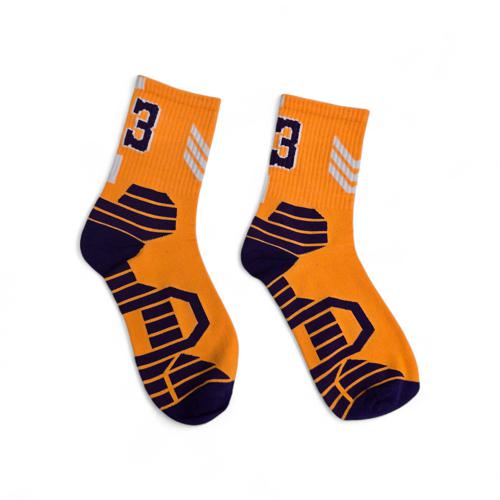 MEDIAS CAÑA ALTA TALLA 10-12 - SPORT - COD112 - BASIC - ELASTIC FRESH - AMARILLO/MORADO/BLANCO