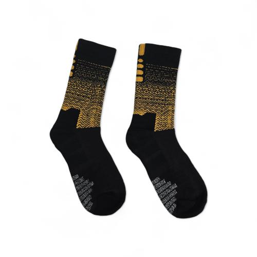 MEDIAS CAÑA ALTA TALLA 10-12 - SPORT - COD112 - BASIC - ELASTIC FRESH - NEGRO/AMARILLO