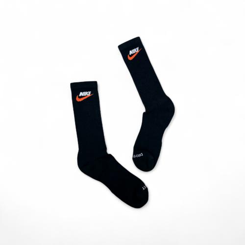 MEDIAS CAÑA ALTA TALLA 10-12 - SPORT - COD18 - BASIC - ELASTIC FRESH - NEGRO/NARANJA/BLANCO