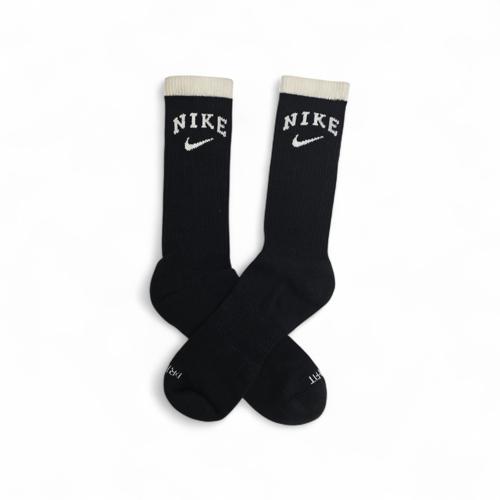 MEDIAS CAÑA ALTA TALLA 10-12 - SPORT - COD18 - BASIC - ELASTIC FRESH - NEGRO/FRANFA Y LETRAS BLANCAS
