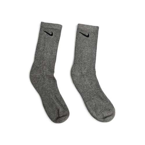 MEDIAS CAÑA ALTA TALLA 10-12 - SPORT - COD18 - BASIC - ELASTIC FRESH - PLOMO/LOGO NEGRO
