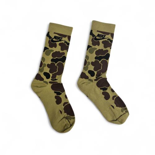 MEDIAS CAÑA ALTA TALLA 10-12 - SPORT - COD18 - BASIC - ELASTIC FRESH - VERDE CAMUFLADO/LOGO NEGRO
