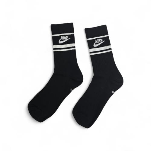 MEDIAS CAÑA ALTA TALLA TALLA XL - SPORT - COD18 - BASIC - ELASTIC FRESH - NEGRO/FRANJAS Y LETRAS BLANCAS