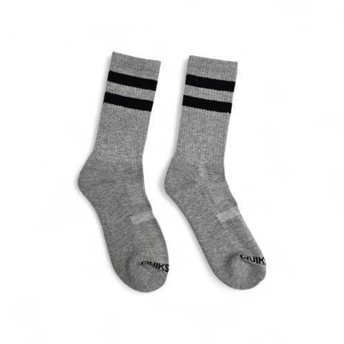 MEDIAS CAÑA ALTA TALLA 10-13 - SPORT - COD22 - BASIC - ELASTIC FRESH - GRIS/NEGRO