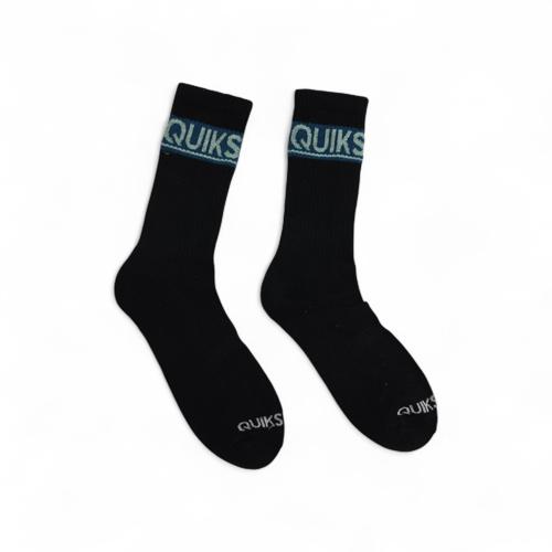 MEDIAS CAÑA ALTA TALLA 10-15 - SPORT - COD22 - BASIC - ELASTIC FRESH - NEGRO/TURQUESA