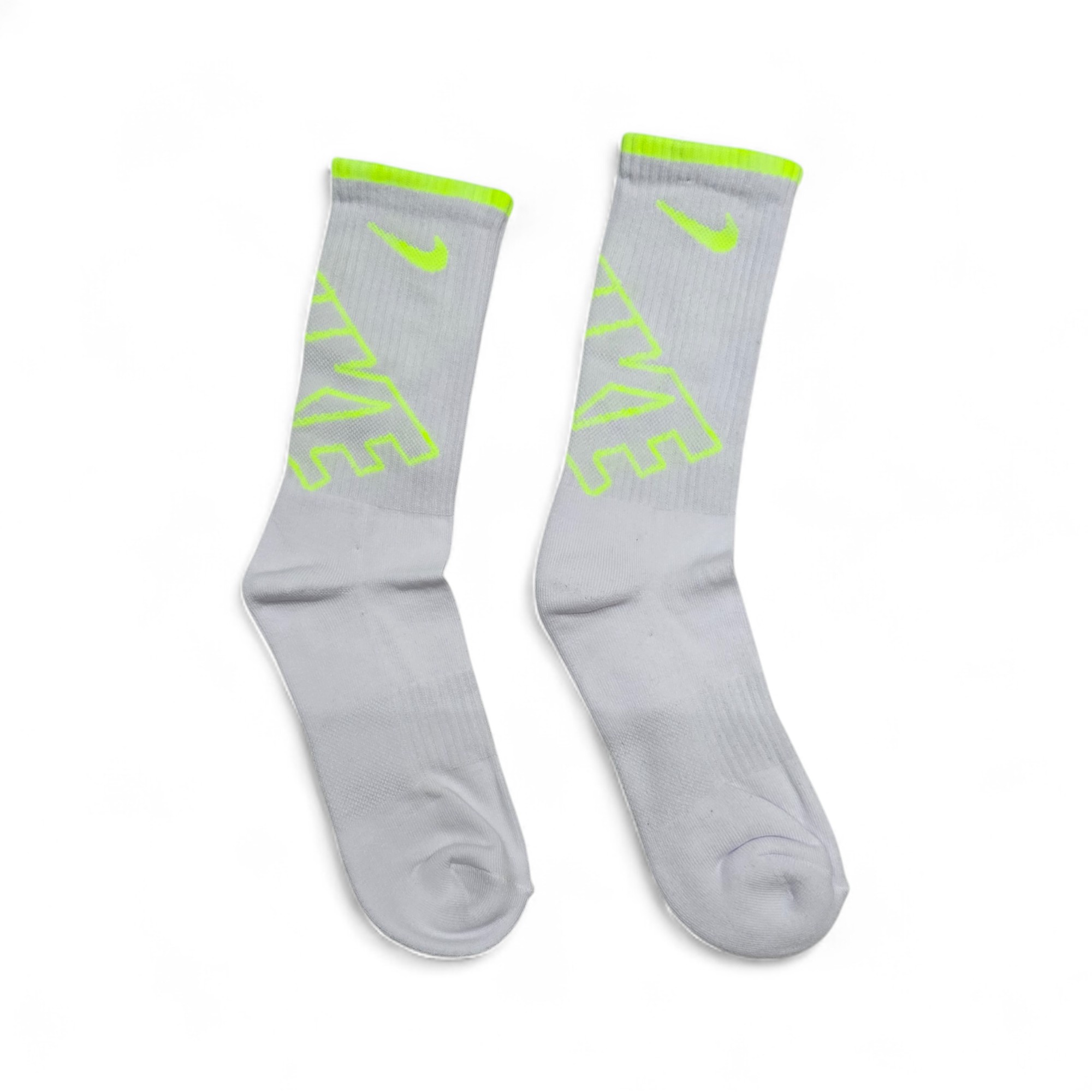 MEDIA CAÑA ALTA TALLA 10/12 - DP - COD18 - BASIC - ELASTIC FRESH -BLANCO/VERDE