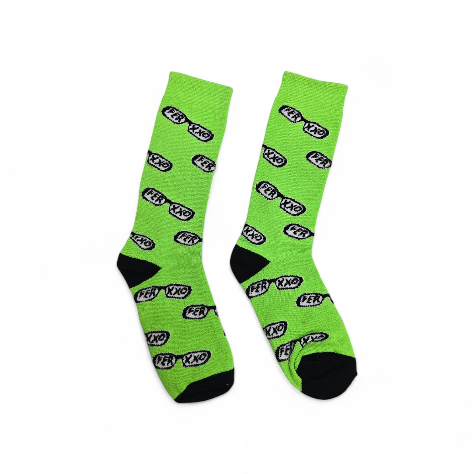 MEDIAS CAÑA ALTA TALLA 10-12 - UB - COD55 - AR/LETRAS NEGRAS - COMIC PRINT - VERDE/NEGRO