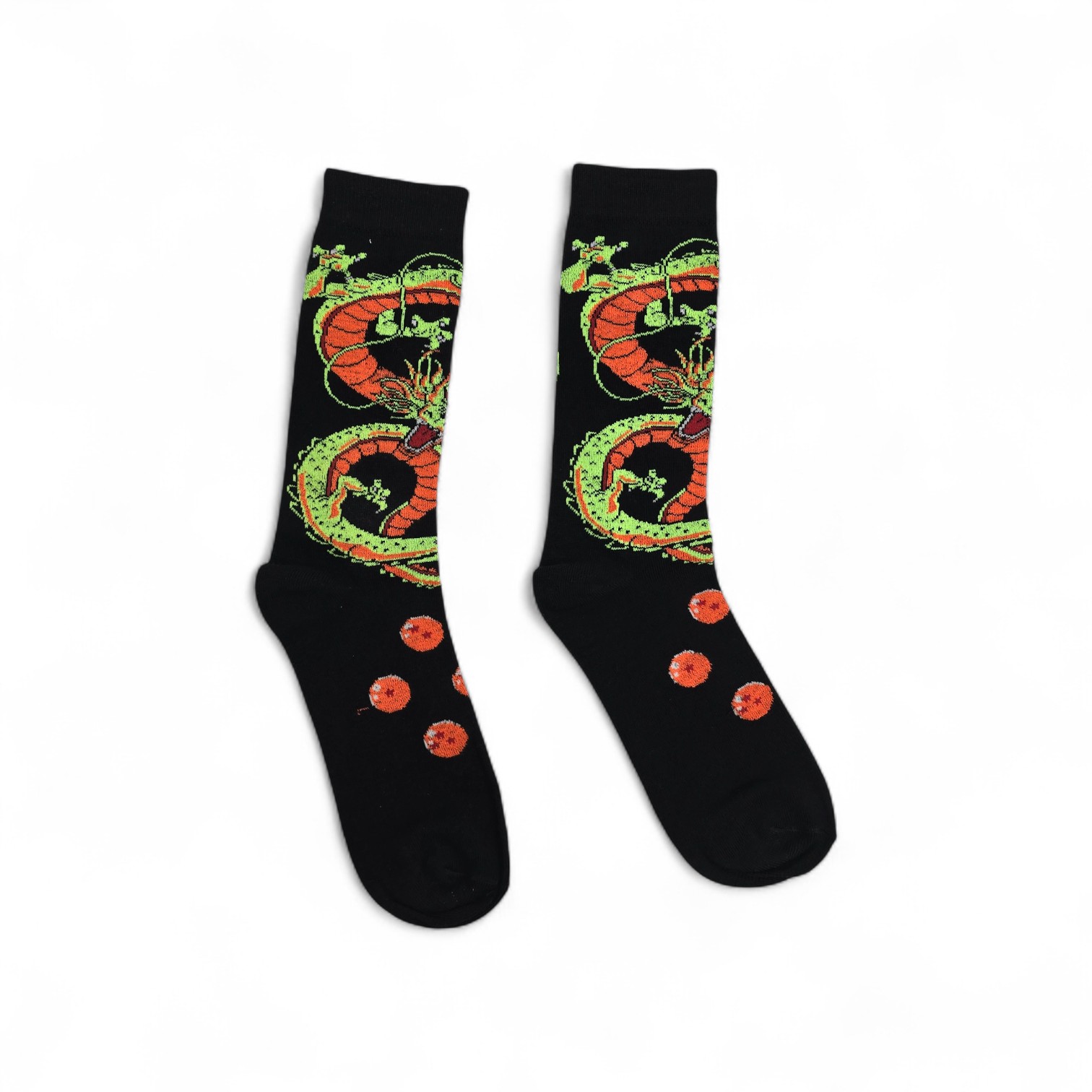 MEDIAS CAÑA ALTA TALLA 10-12 - UB - COD55 - DB/DRAGON SHENLONG - COMIC PRINT- NEGRO/VERDE