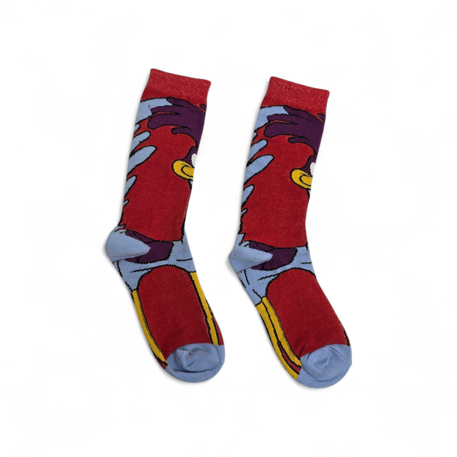 MEDIAS CAÑA ALTA TALLA 10-12 - UB - COD55 - LT/EL CORRECAMINOS - COMIC PRINT - ROJO/CELESTE