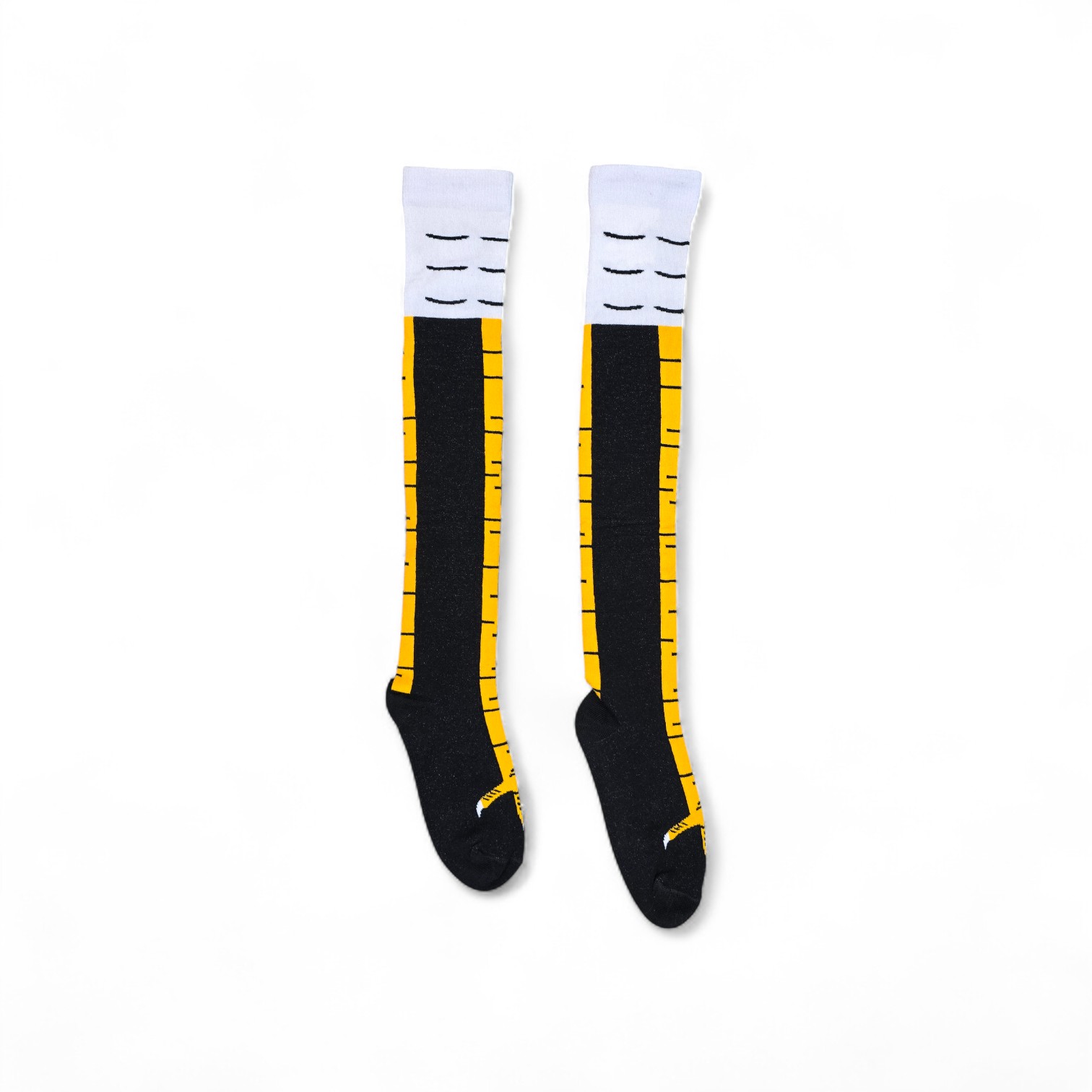 MEDIAS CAÑA ALTA TALLA 10-12 - UB - COD55 - OT/PATAS DE GALLINA - COMIC PRINT - NEGRO-AMARILLO