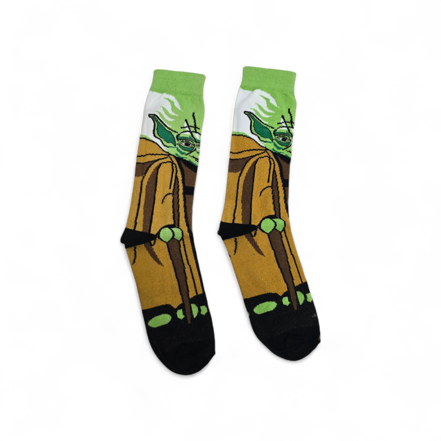 MEDIAS CAÑA ALTA TALLA 10-12 - UB - COD55 - SW/YODA - COMIC PRINT - CAFE/NEGRO/VERDE