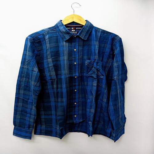 CAMISA MANGA LARGA TALLA XL - BLANCO&NEGRO (GNL) - AZUL MARINO/CELESTE/CUADROS