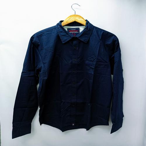 CAMISA MANGA LARGA TALLA XL - EXTINTION - CUELLO FRANCES - AZUL MARINO ENTERO