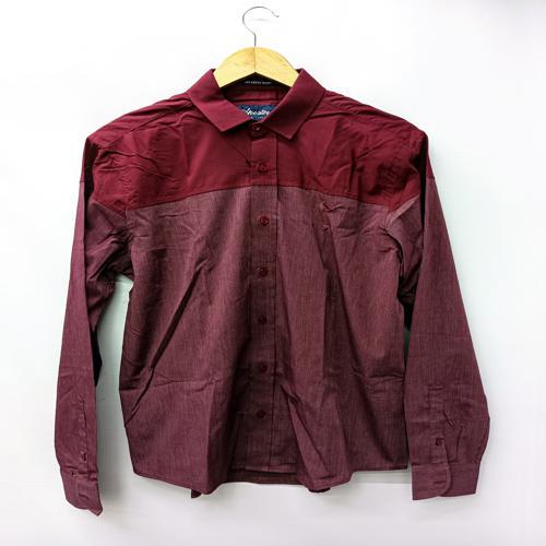 CAMISA MANGA LARGA TALLA L - HOOSTER - CUELLO  FRANCES - VINO