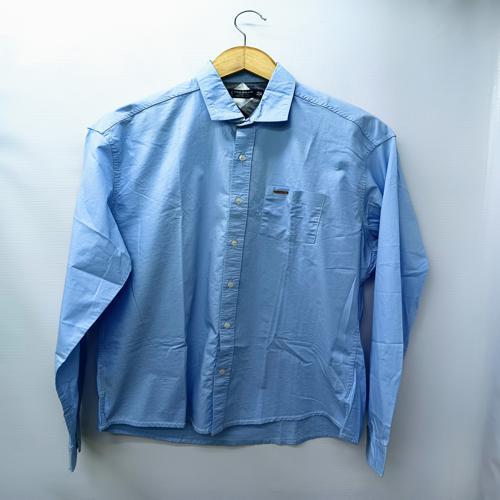 CAMISA MANGA LARGA TALLA XL - SAN DIEGO - CUELLO FRANCES -CELESTE
