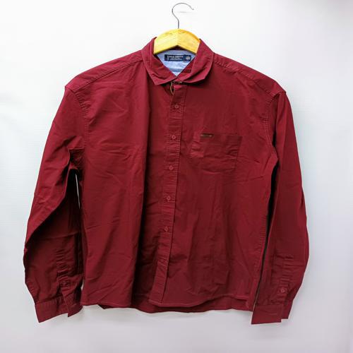 CAMISA MANGA LARGA TALLA XL - SAN DIEGO - CUELLO FRANCES - CONCHO DE VINO