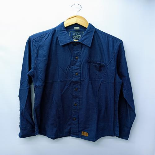CAMISA MANGA LARGA TALLA M - SAN DIEGO - CUELLO FRANCES - AZUL PUNTITOS CELESTE