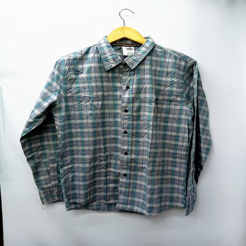 CAMISA MANGA LARGA TALLA L - SAN DIEGO - CUELLO FRANCES - CUADROS/GRIS/TURQUESA