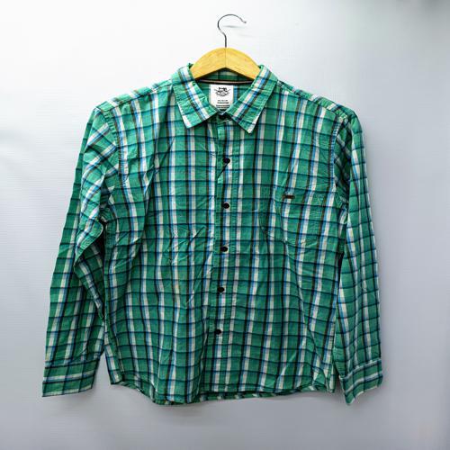 CAMISA MANGA LARGA TALLA L - SAN DIEGO - CUELLO FRANCES - VERDE/CELESTE/BLANCO/NEGRO CUADROS