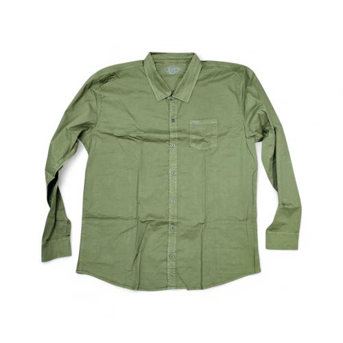 CAMISA MANGA LARGA TALLA 6XL - RF - COD36 - CLASSIC DEFAULT - CUELLO FRANCES - VERDE