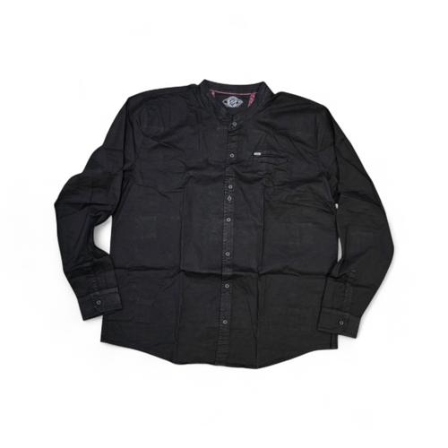 CAMISA MANGA LARGA TALLA 6XL - RF - COD36 - CLASSIC DEFAULT - CUELLO CHINO/MAO - NEGRO